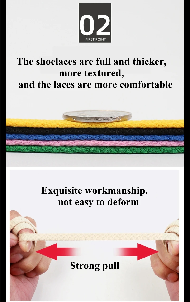 1 Pair / AF1 Shoelaces Flat Thicken Weave Craft Off Black White Shoe Laces High-top Sneaker Shoelace Accessories 25 Colors