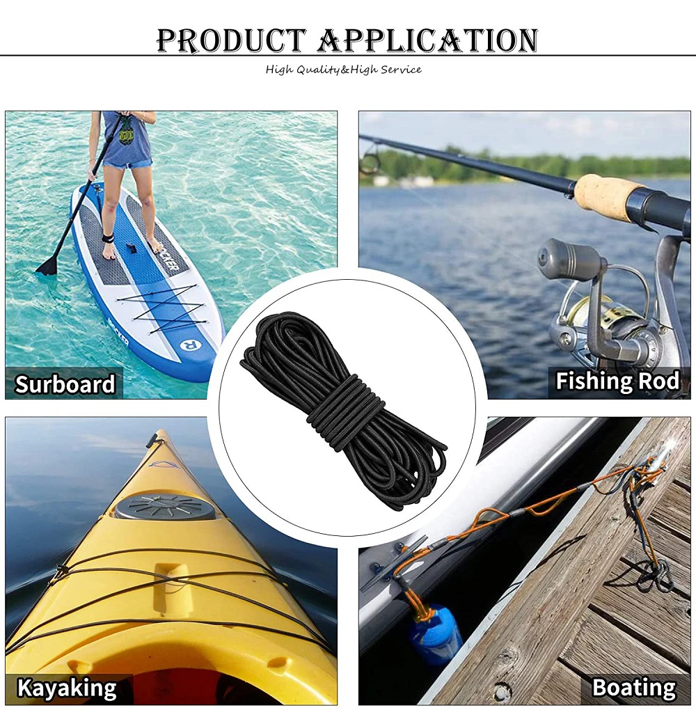 10 Meters Strong Elastic Rope Bungee Shock Cord Stretch String for DIY Jewelry Making Outdoor Project Tent Kayak Boat Backage