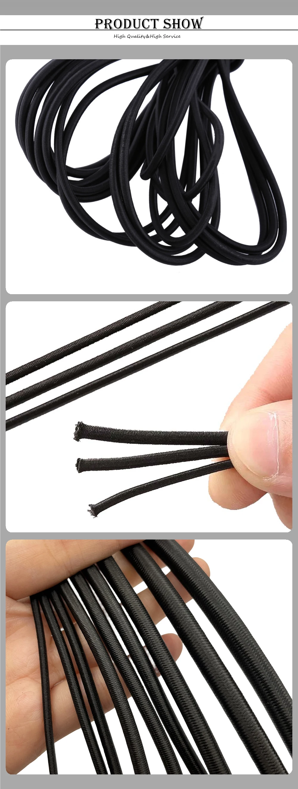 10 Meters Strong Elastic Rope Bungee Shock Cord Stretch String for DIY Jewelry Making Outdoor Project Tent Kayak Boat Backage