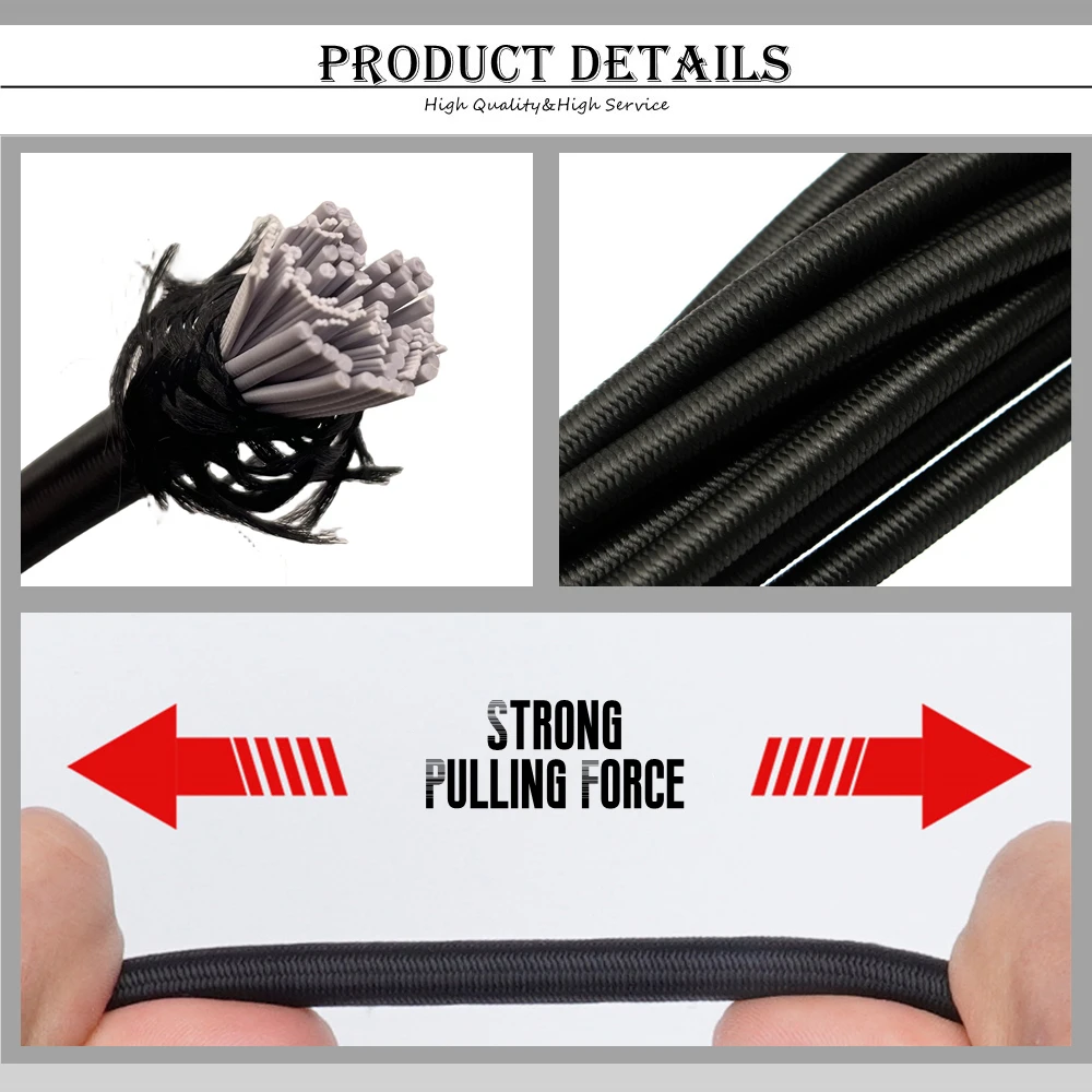 10 Meters Strong Elastic Rope Bungee Shock Cord Stretch String for DIY Jewelry Making Outdoor Project Tent Kayak Boat Backage