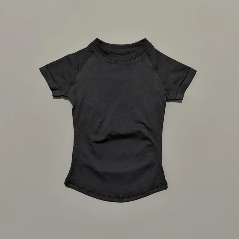 HISTELLO Sport Short Sleeve Top Seamless Yoga Leotard Clothing Women Running Sports T Shirt Workout Shirts Fitness Sports Vest