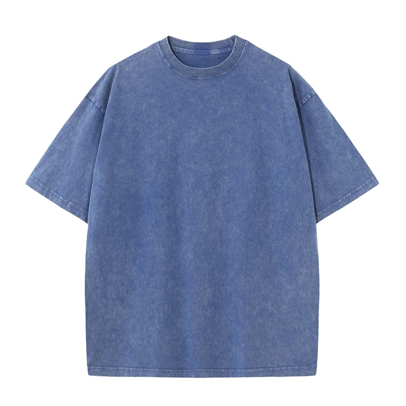 Men's Summer T-shirt 230G Heavy Cotton Vintage Washed T-Shirts Oversized Short Sleeve Loose Streetwear Short Sleeve Tops Tee