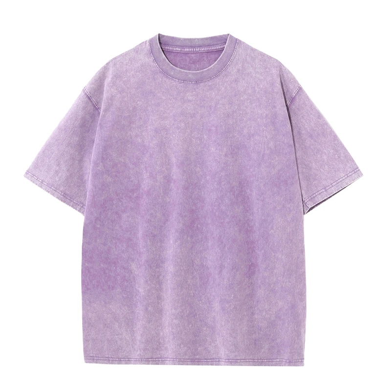 Men's Summer T-shirt 230G Heavy Cotton Vintage Washed T-Shirts Oversized Short Sleeve Loose Streetwear Short Sleeve Tops Tee