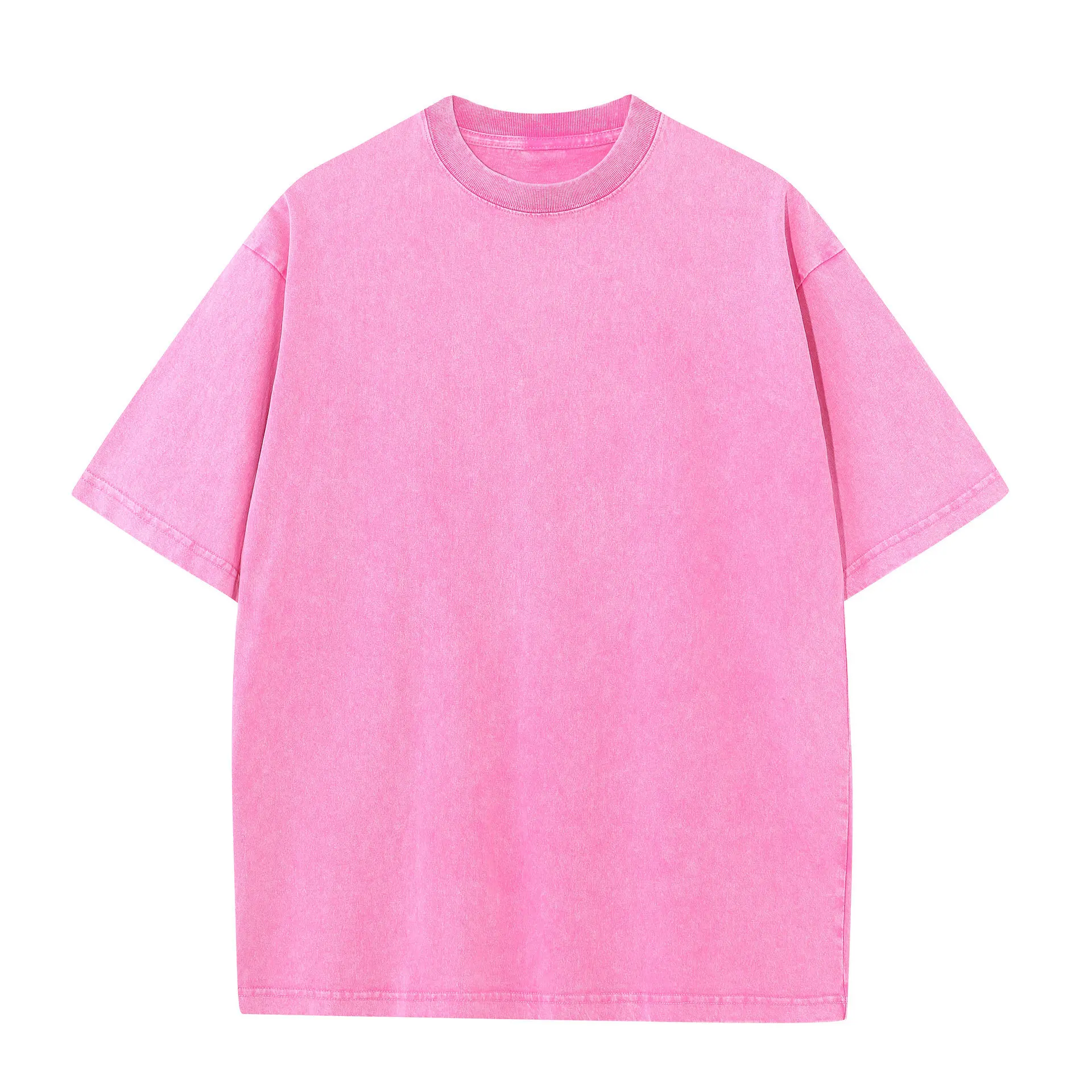 Men's Summer T-shirt 230G Heavy Cotton Vintage Washed T-Shirts Oversized Short Sleeve Loose Streetwear Short Sleeve Tops Tee