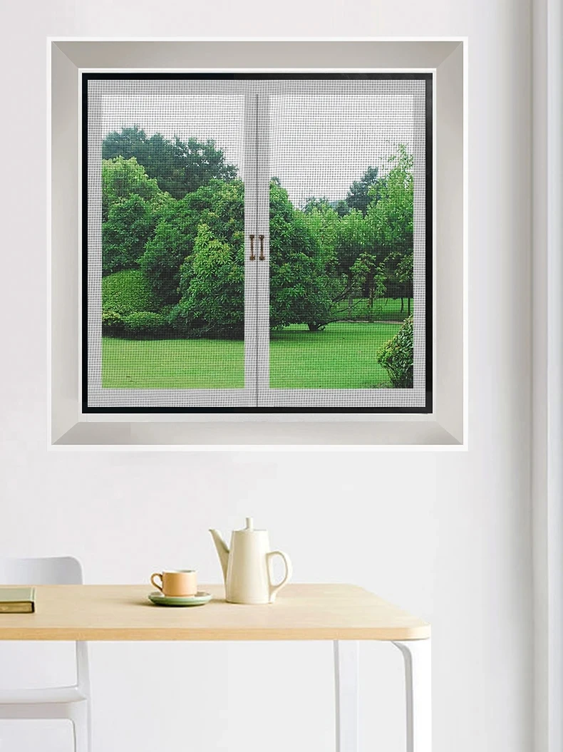 Mosquito-proof screen window, self-adhesive window mosquito net, summer insect-proof door, window mosquito net【BLACK】