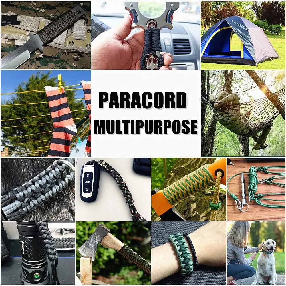9-Core 650lb Paracord 5/15/31m Dia 4mm Military Tactical Survival Parachute Rope For DIY Making Lanyard Bracelet Dog Collar Tent