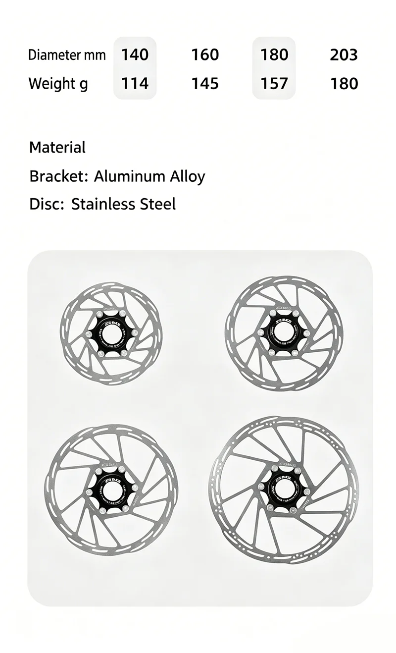 ZRACE Center Lock Brake Disc Rotor Strong Heat Dissipation Floating 140/160/180/203, for MTB / Road