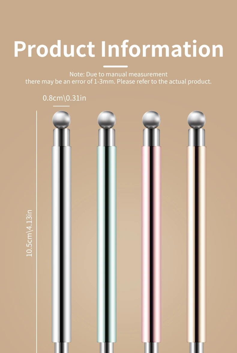 Cat Eye Nail Art Magnetic Tool Cylindrical Stick with Ball Magnet Manicure Accessory for Glass Bead Effects Fits UV Gel Polish
