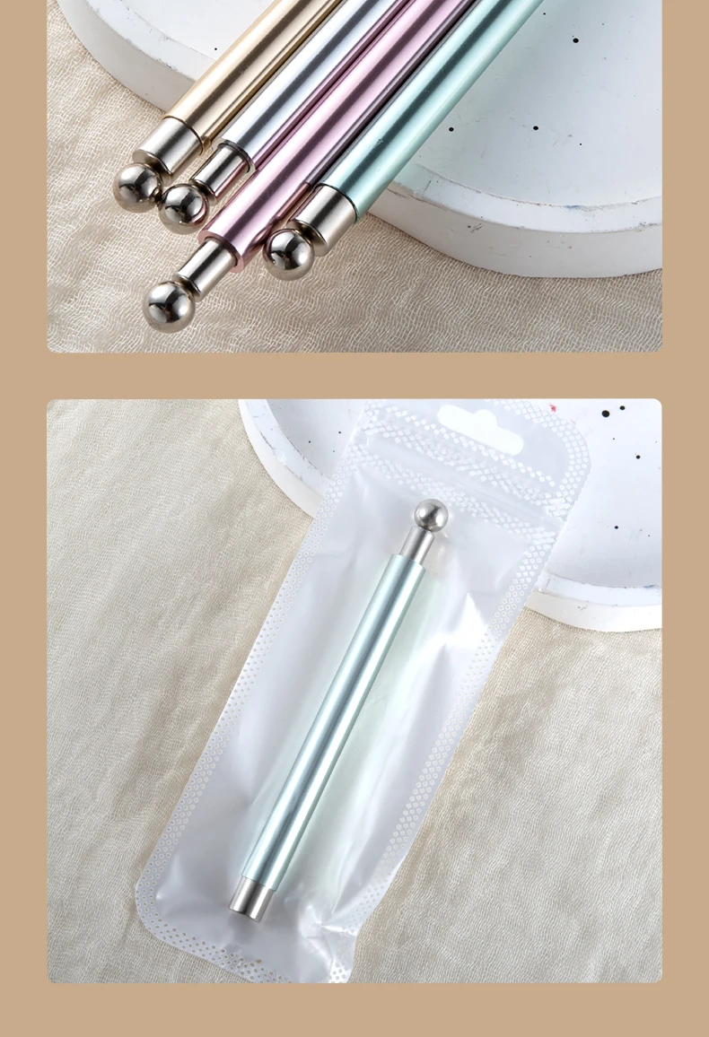 Cat Eye Nail Art Magnetic Tool Cylindrical Stick with Ball Magnet Manicure Accessory for Glass Bead Effects Fits UV Gel Polish