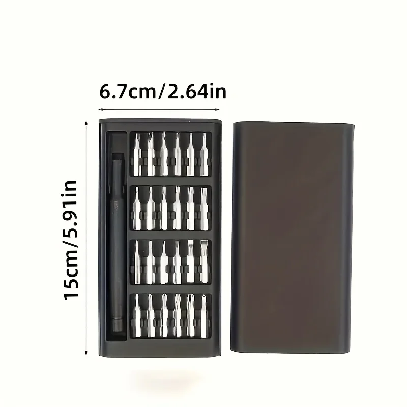 25 in 1 Mini Screwdriver Set, Flat Head and Cross Shaped Small Screwdrivers, Suitable for Electronic Products