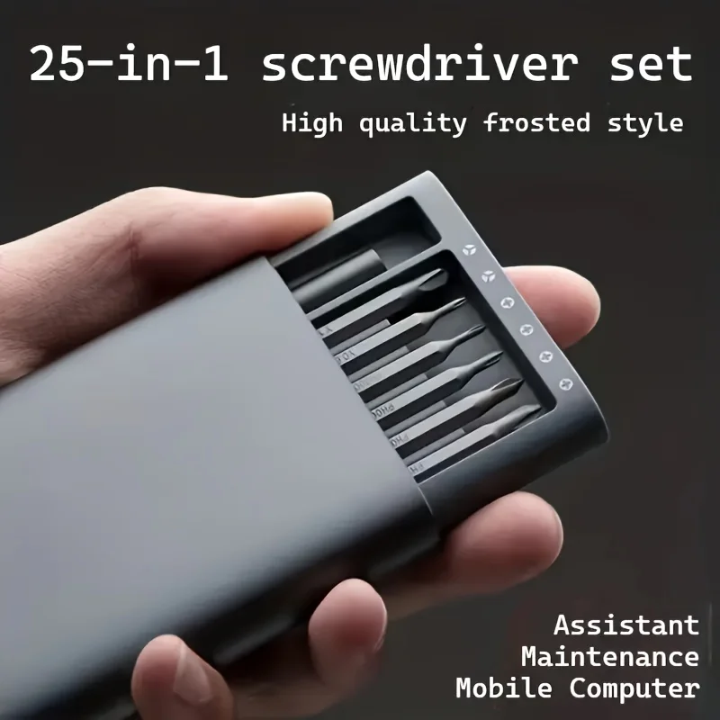 25 in 1 Mini Screwdriver Set, Flat Head and Cross Shaped Small Screwdrivers, Suitable for Electronic Products