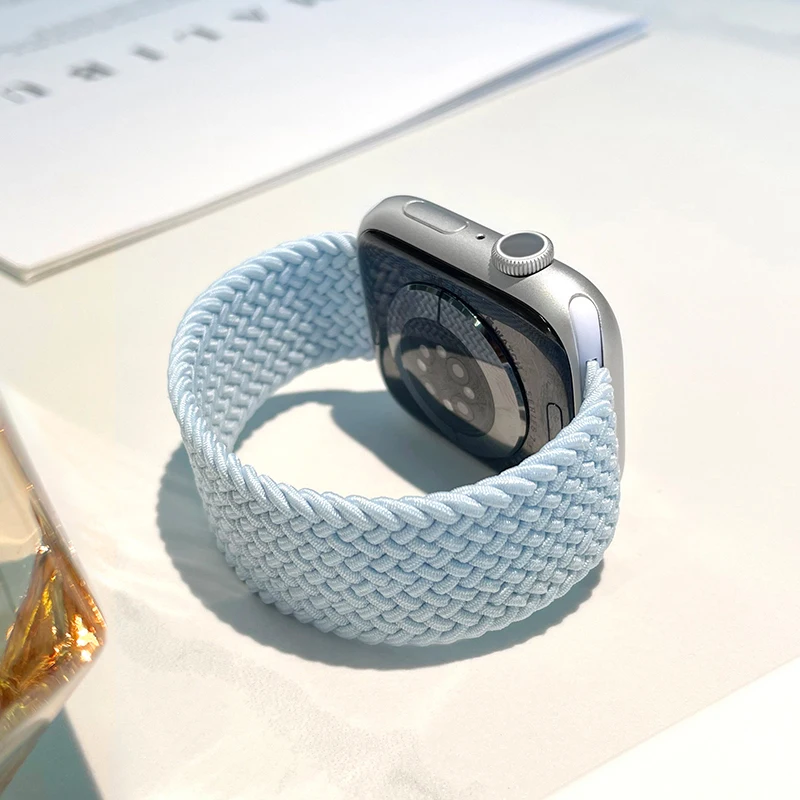 Braided Solo Loop Strap For Apple Watch Bands 46mm 44mm 40mm 45mm 41mm 42mm Correa Bracelet iWatch Series 11 10 9 SE 8 7 6 5 4 3