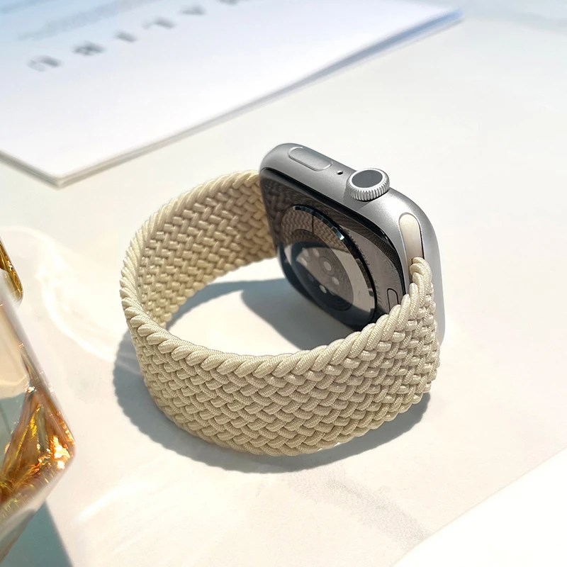 Braided Solo Loop Strap For Apple Watch Bands 46mm 44mm 40mm 45mm 41mm 42mm Correa Bracelet iWatch Series 11 10 9 SE 8 7 6 5 4 3