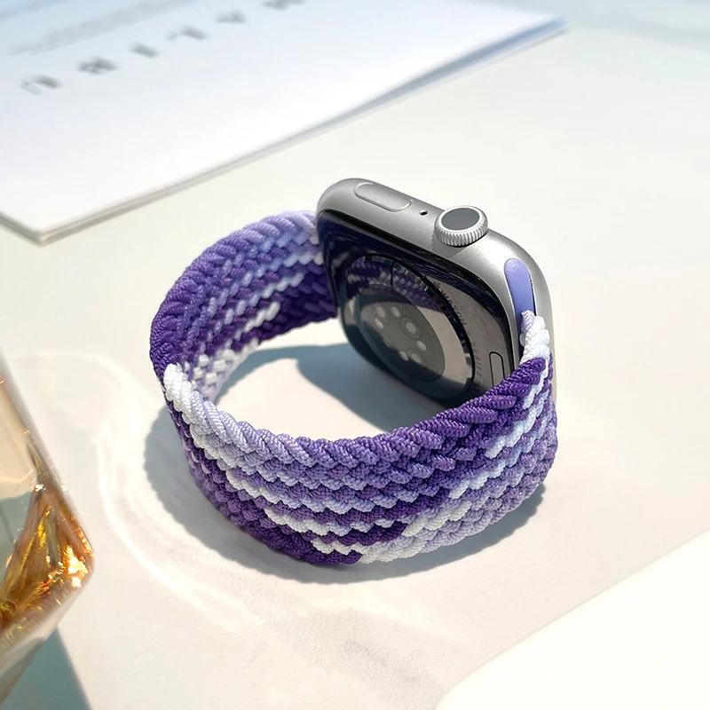 Braided Solo Loop Strap For Apple Watch Bands 46mm 44mm 40mm 45mm 41mm 42mm Correa Bracelet iWatch Series 11 10 9 SE 8 7 6 5 4 3