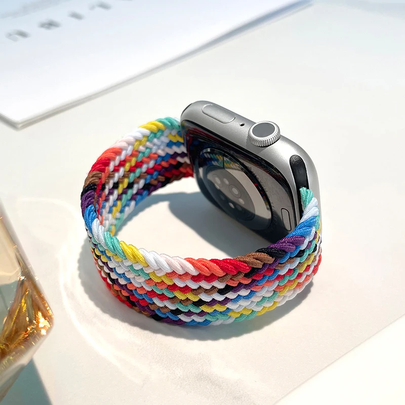 Braided Solo Loop Strap For Apple Watch Bands 46mm 44mm 40mm 45mm 41mm 42mm Correa Bracelet iWatch Series 11 10 9 SE 8 7 6 5 4 3