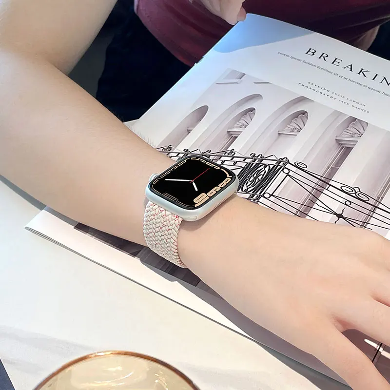 Braided Solo Loop Strap For Apple Watch Bands 46mm 44mm 40mm 45mm 41mm 42mm Correa Bracelet iWatch Series 11 10 9 SE 8 7 6 5 4 3