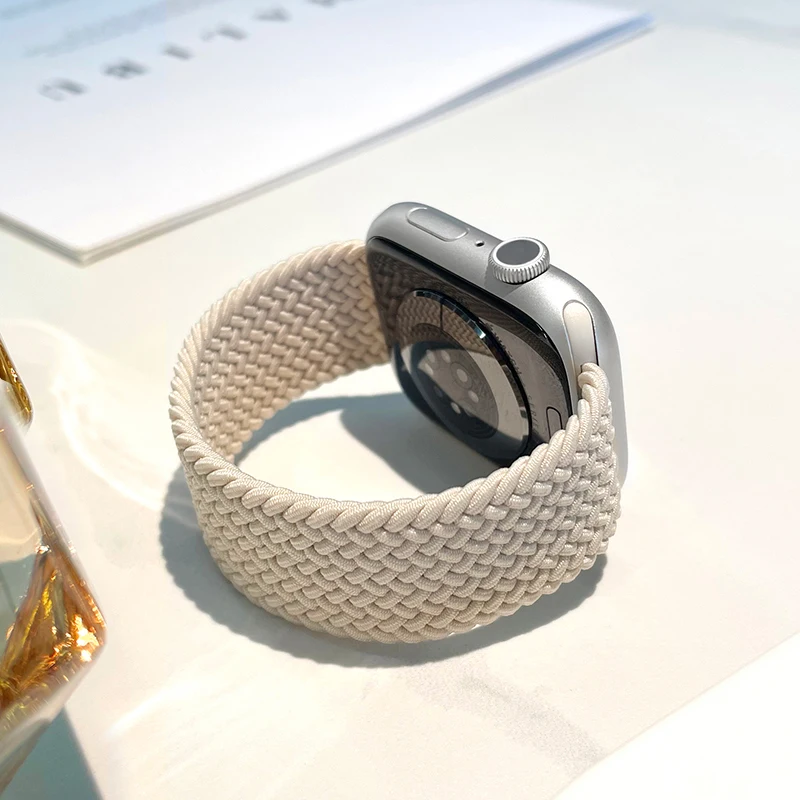 Braided Solo Loop Strap For Apple Watch Bands 46mm 44mm 40mm 45mm 41mm 42mm Correa Bracelet iWatch Series 11 10 9 SE 8 7 6 5 4 3