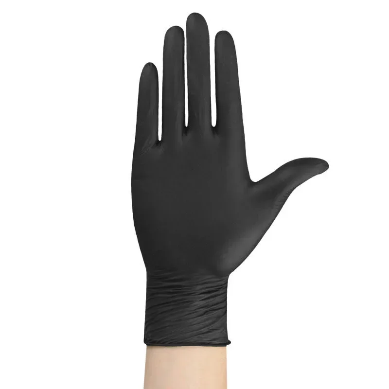 10/20/50/100pcs Disposable PVC Black Nitrile Gloves,Waterproof Latex Free,For Car Repair Food Safe Hair Dyeing Work Gloves