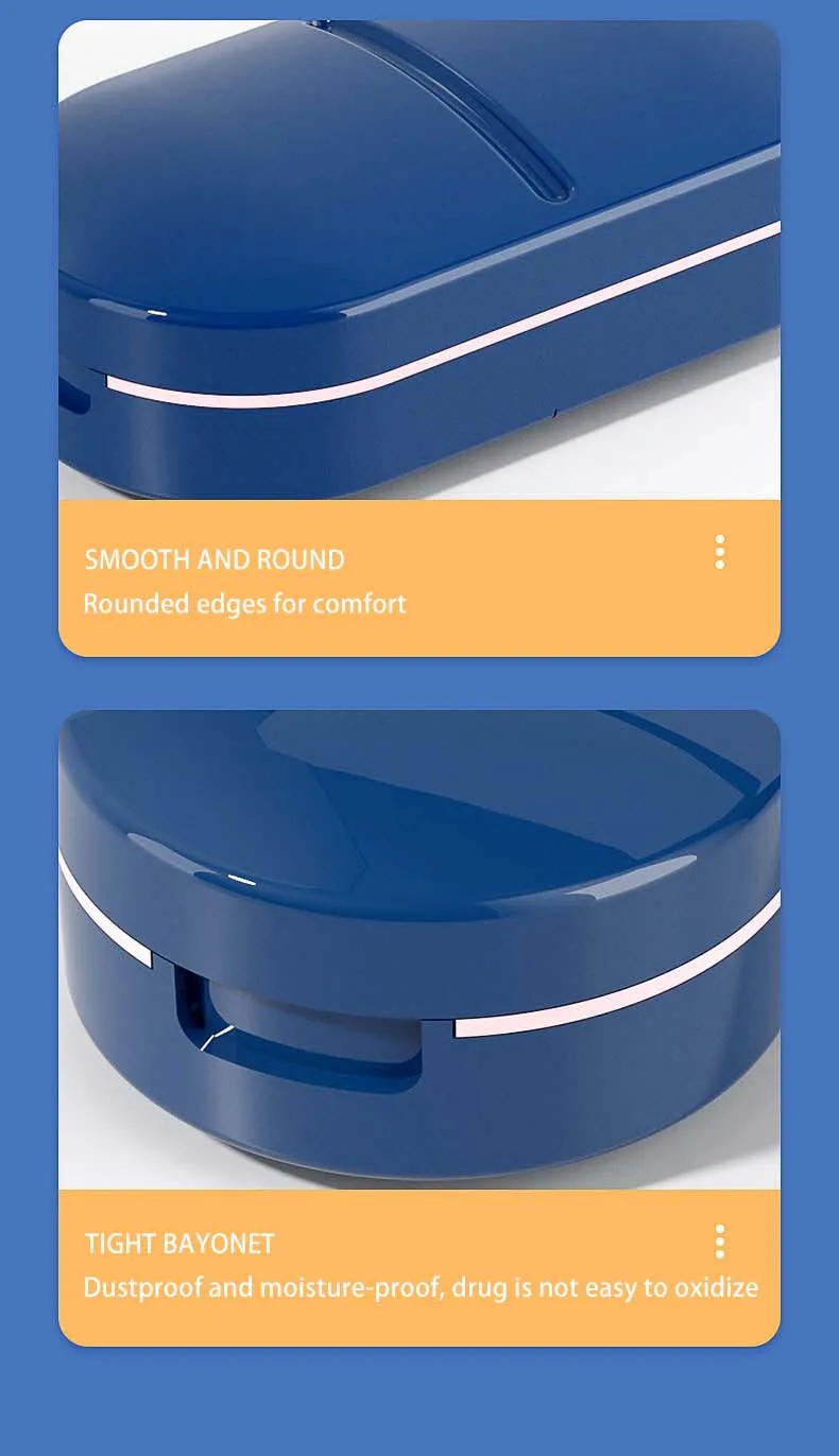 Pill Cutter With Invisible Storage Box Portable 2 In 1 Mini Drug Tablet Medicine Dustproof Divider Organizer Crusher Pill Box