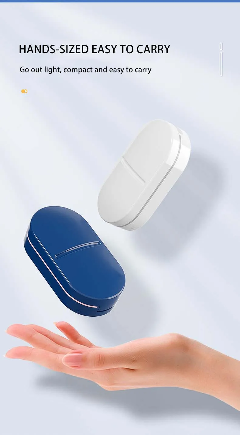 Pill Cutter With Invisible Storage Box Portable 2 In 1 Mini Drug Tablet Medicine Dustproof Divider Organizer Crusher Pill Box