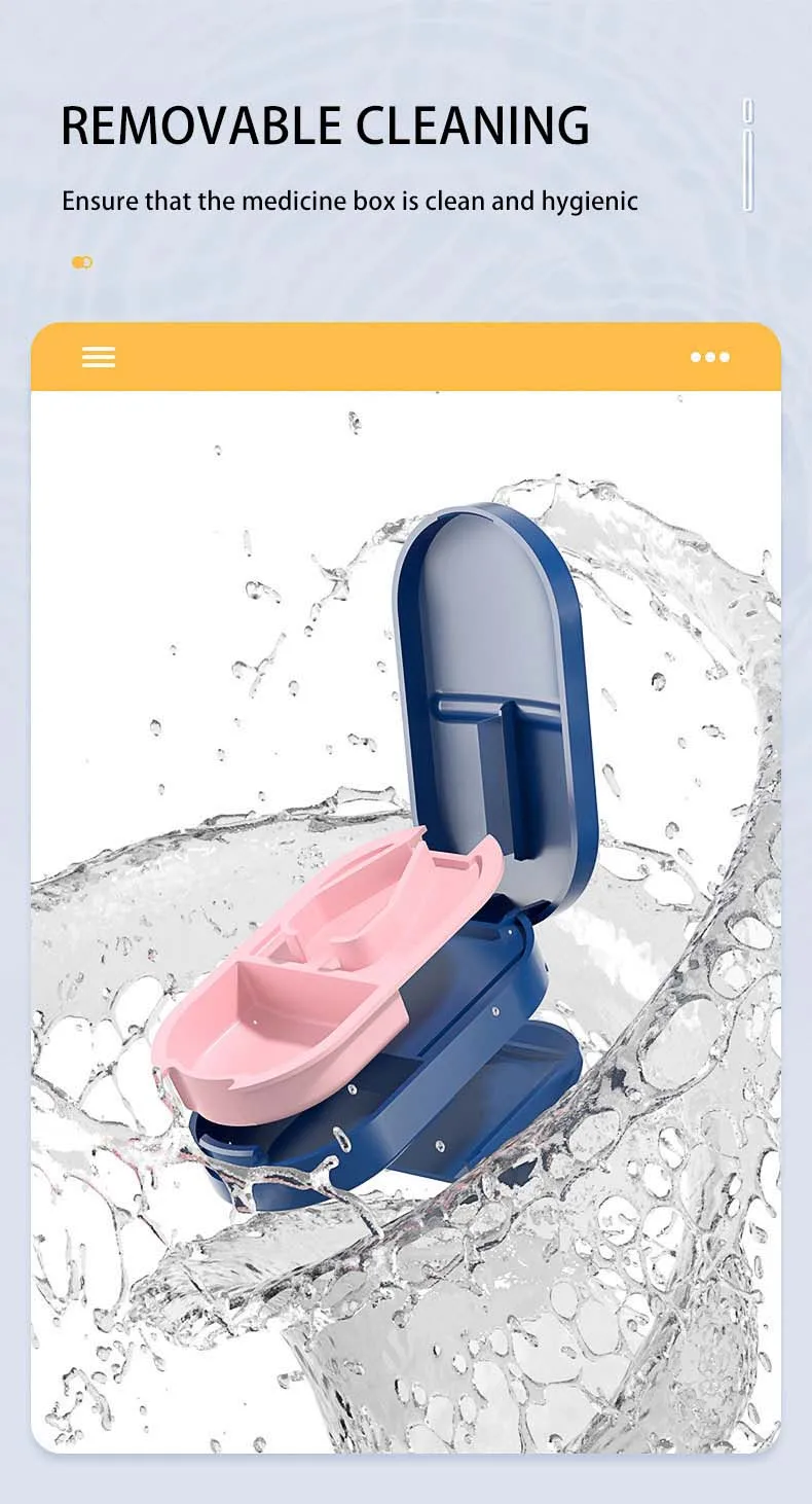 Pill Cutter With Invisible Storage Box Portable 2 In 1 Mini Drug Tablet Medicine Dustproof Divider Organizer Crusher Pill Box