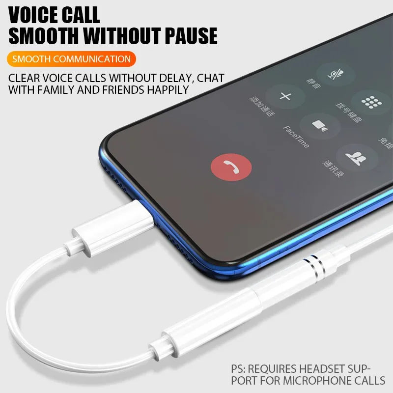 Original Headphone Adaptador For iPhone 14 13 12 11 Pro Aux Audio Splitter Lighting To 3.5mm Adapter Earphone Jack Cable