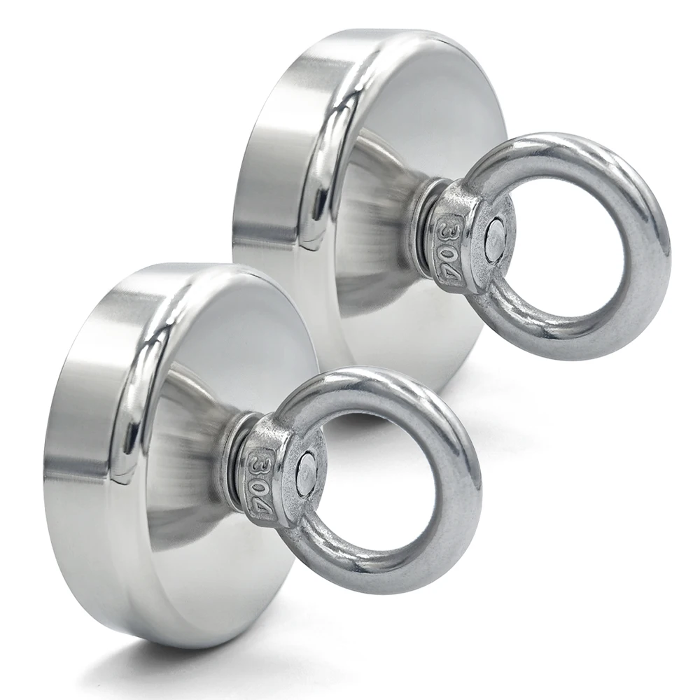 D16~D42mm Super Strong Neodymium Fishing Hook N52 Heavy Duty Rare Earth Neodymium with Countersunk Hole Eyebolt Salvage Magnetic