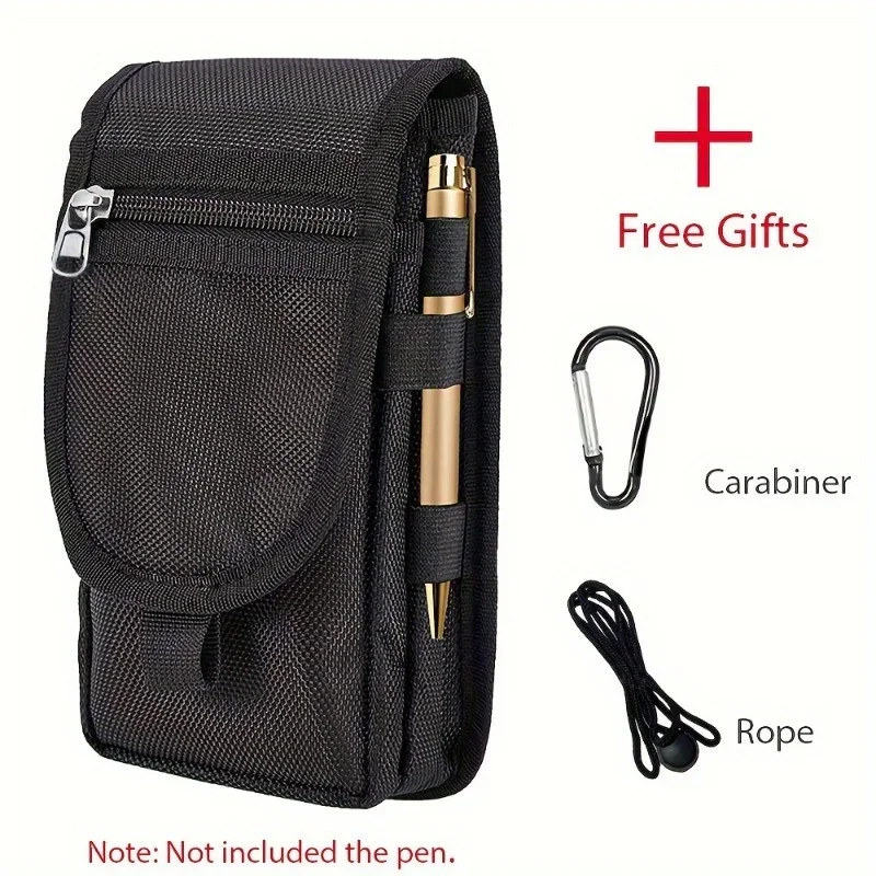 6.3 Inch Multi-Functional Mobile Phone Bag Oxford Fabric Pocket Cell Phone Belt Pouch Case Men's Outdoor Bag for Iphone 16 15