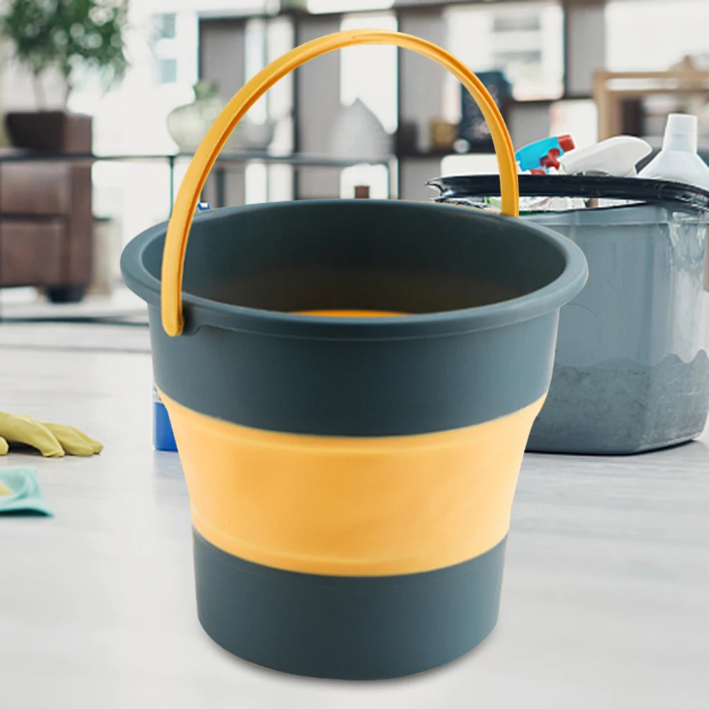 5/10/17L Portable Folding Bucket Multifunctional Thickened Silicone Bucket for Car Washing and Fishing Camping Folding Bucket