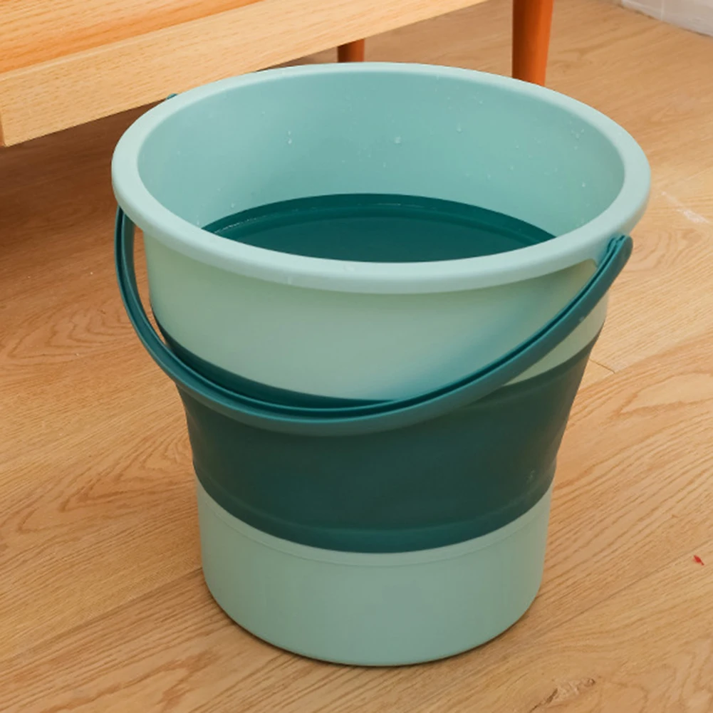 5/10/17L Portable Folding Bucket Multifunctional Thickened Silicone Bucket for Car Washing and Fishing Camping Folding Bucket