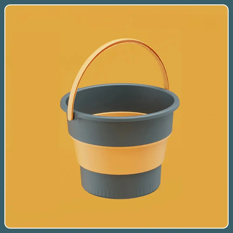 5/10/17L Portable Folding Bucket Multifunctional Thickened Silicone Bucket for Car Washing and Fishing Camping Folding Bucket
