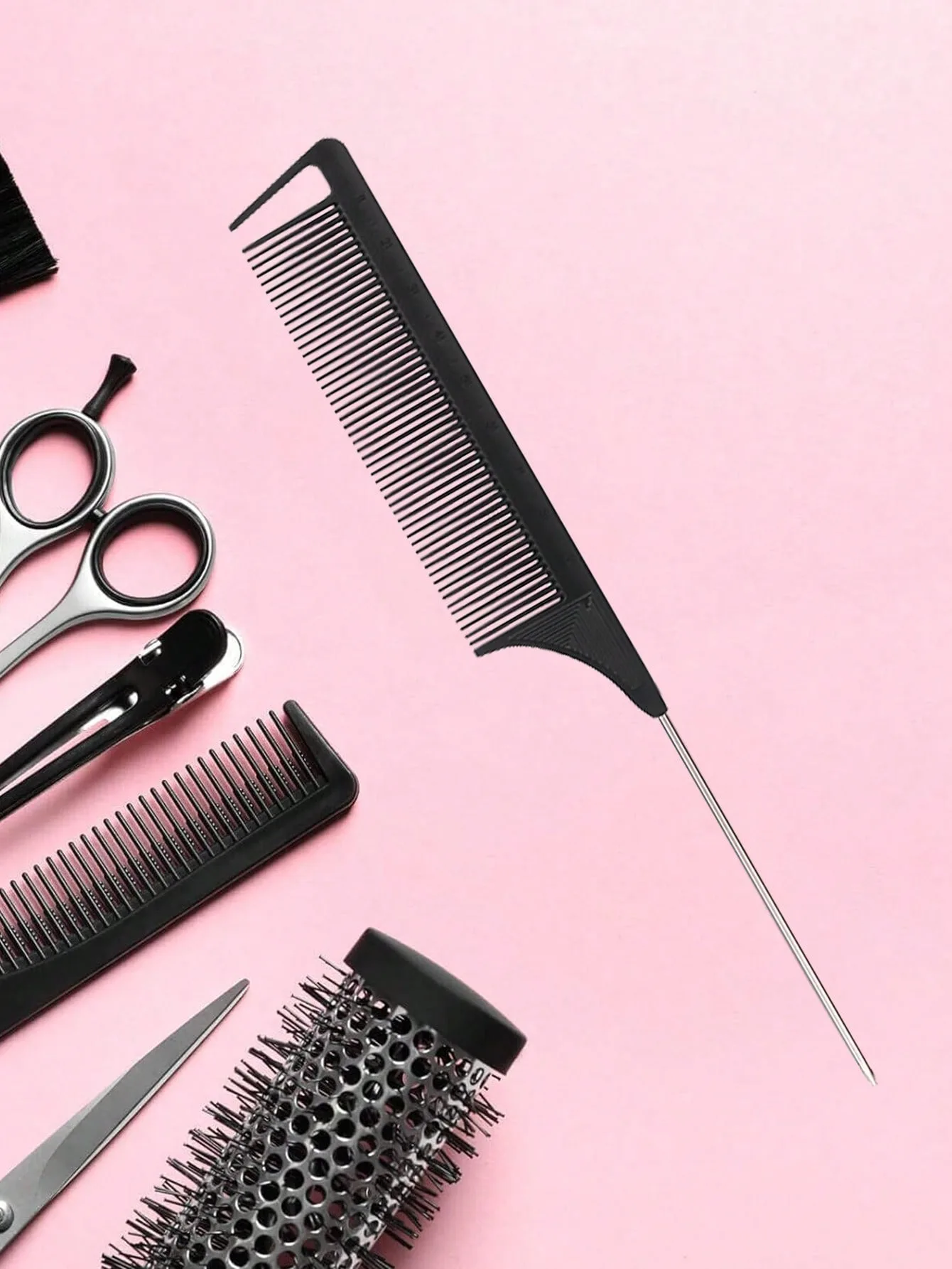 Stainless Steel Pointed Tail Hair, Hair Comb Hair Brush Salon Hair Styling Tool Hair Comb, Special for Real Hair Wigs