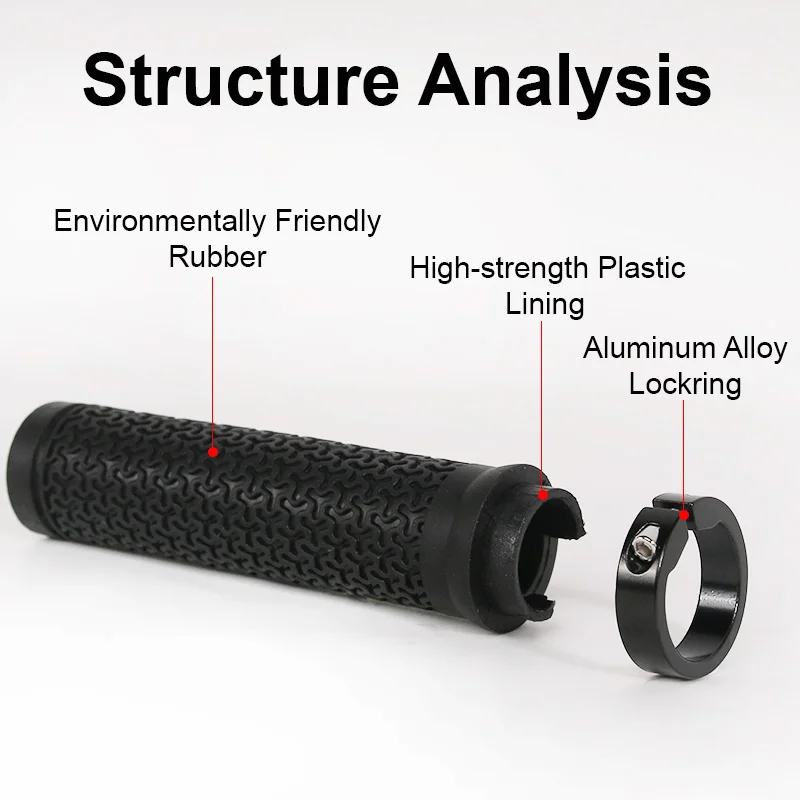 BUCKLOS Bicycle Grips Integrated Rubber Anti-slip Mtb Handlebar Cover Lock on Mountain Bike Handle Bar Cuffs BMX Cycling Parts