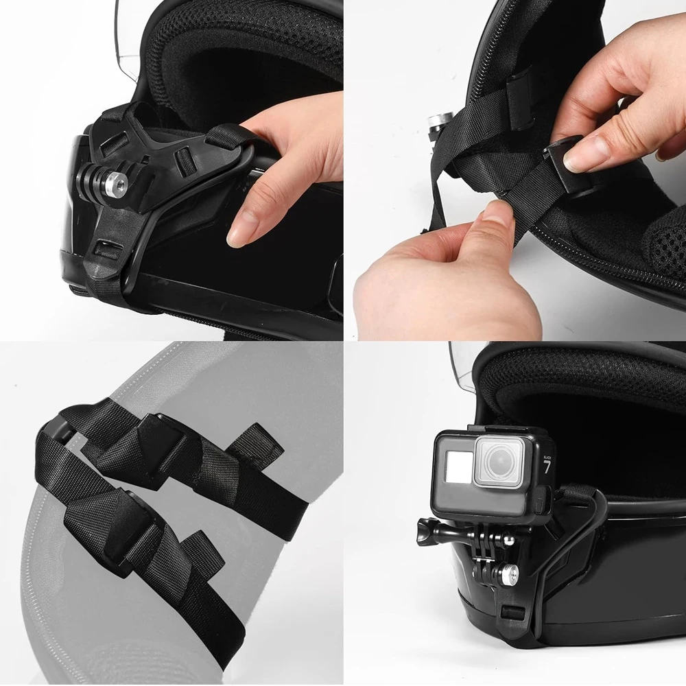 Motorcycle Helmet Chin Strap Mount for GoPro Hero 13 12 11 10 9 8 DJI Osmo Insta360 SJCAM SJ4000 AKASO Action Camera Accessories