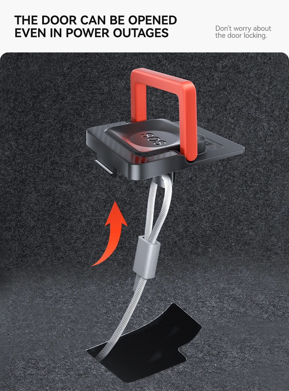 YZ For Tesla Model 3/Y/YL Highland Juniper 2021-2026 Rear Door Emergencies Safety Pull Rope Emergency Handle Car Accessory