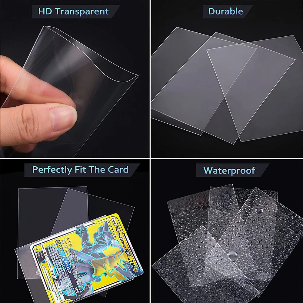 100 Pcs Transparent Playing Card Cover Clear Protector Sleeve Holder For Board Game ID Trading Folder Photo Pouch Kit