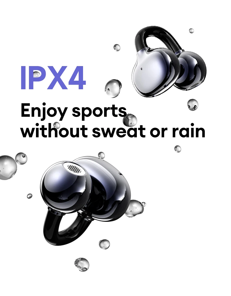 Choice Lenovo LE302 OWS Ear Clip Wireless Earphones Low Latency HD Call Bluetooth Headphones HiFi Music Sport Fashion Earbuds