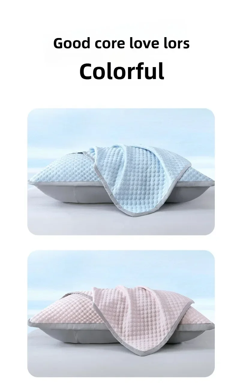 Summer Cooling Pillowcase Solid Color Ice Bean Bean Pillowcase Cool Feeling Air Conditioning Cover Washable  (No Pillow) 48x74cm
