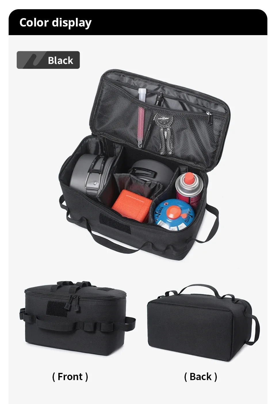 Outdoor Camping Gas Tank Storage Bag Large Capacity Ground Nail Tool Bag Gas Canister Picnic Cookware Utensils Kit Bag