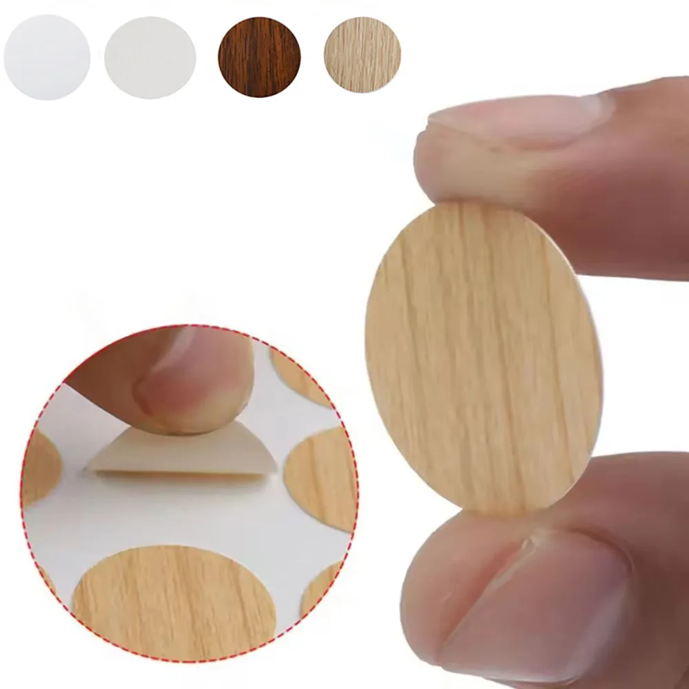 54Pcs/Set Wooden Furniture Self Adhesive Screw Cap Cover Hole Stickers Wood Craft Desk Cabinet Drawer Art Sticker Ornament