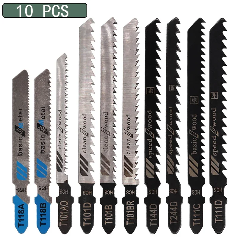 10/20/35/48Pcs T-Shaft Jigsaw Blades HCS Assorted Jig Saw Blades For Wood Plastic Metal Cutting T119B T111C T218A T118A T118B