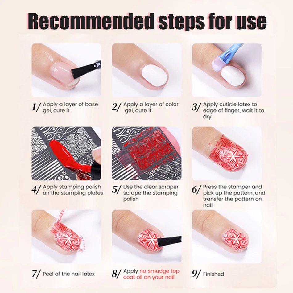 BORN PRETTY Classic Plaid French Nail Stamping Plates Easy Design Flower Leaves Nail Printing Stencil Floral Line Stamp Template
