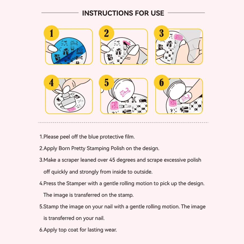 BORN PRETTY Classic Plaid French Nail Stamping Plates Easy Design Flower Leaves Nail Printing Stencil Floral Line Stamp Template