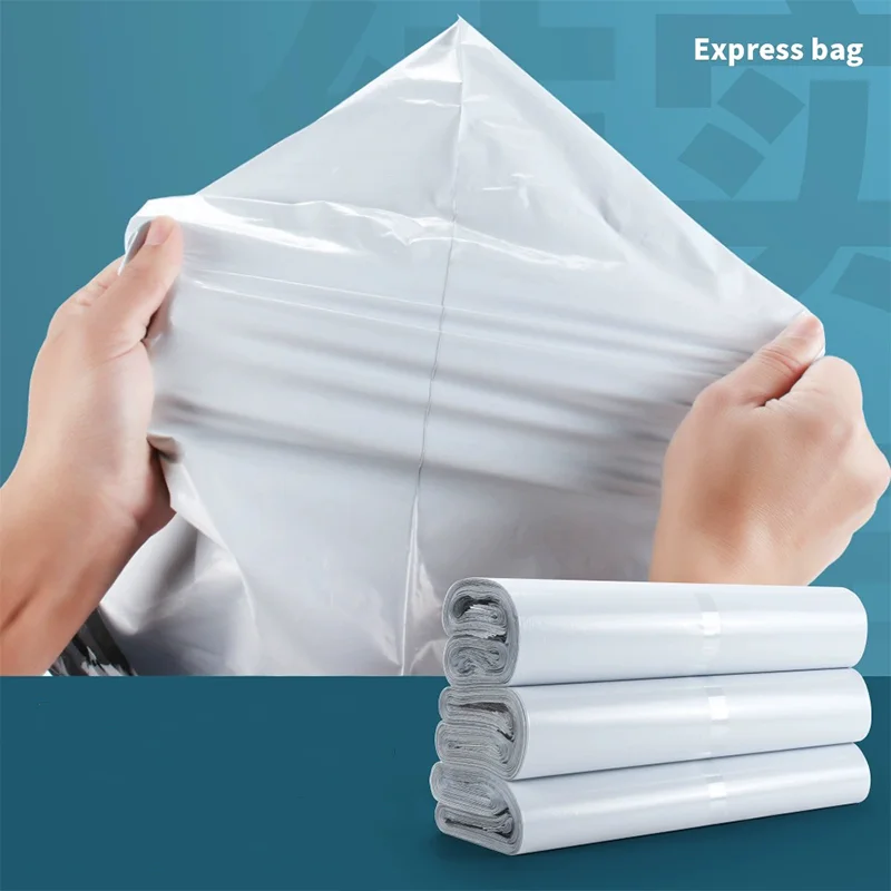 50Pcs Envelope Bag Plastic Express Envelope Storage Bag Gray White Mailing Bag Self Adhesive Sealed Packaging Pouch Express Bag