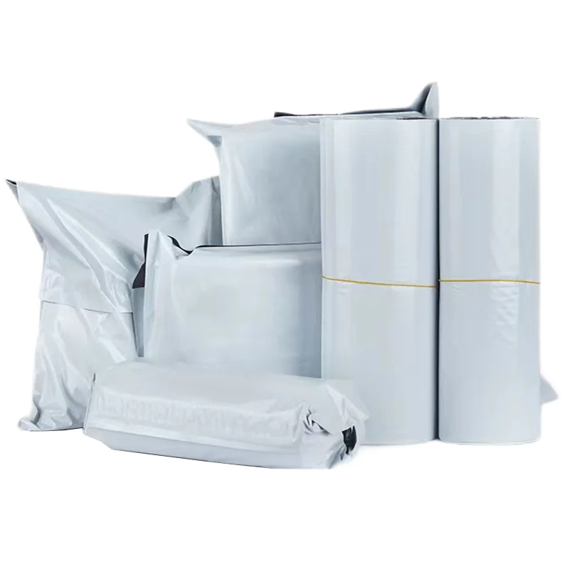 50Pcs Envelope Bag Plastic Express Envelope Storage Bag Gray White Mailing Bag Self Adhesive Sealed Packaging Pouch Express Bag
