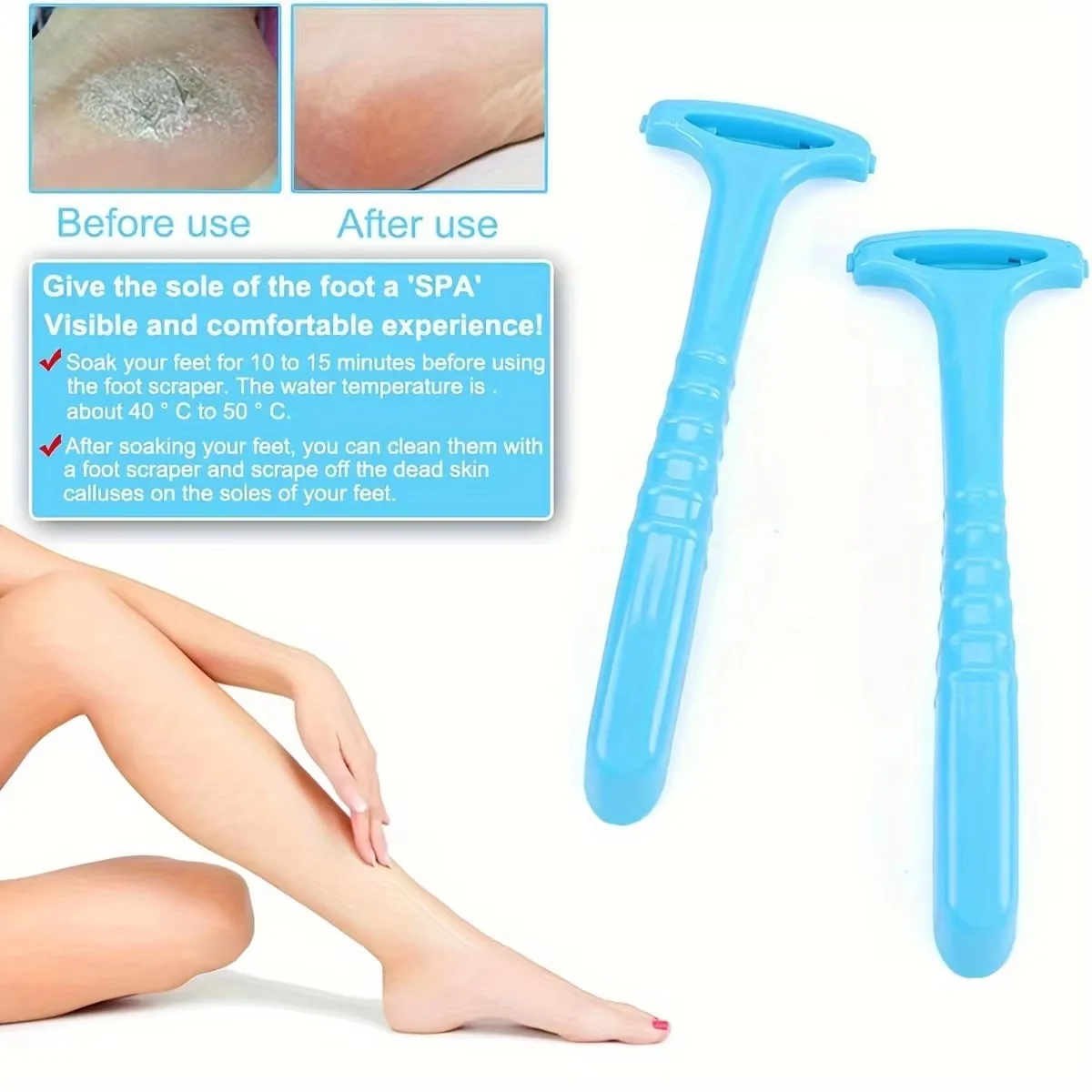 1pc Foot Heel Callus Remover Feet Dead Skin Removal Skin Care Tool Plastic Portable Pedicure Rasp