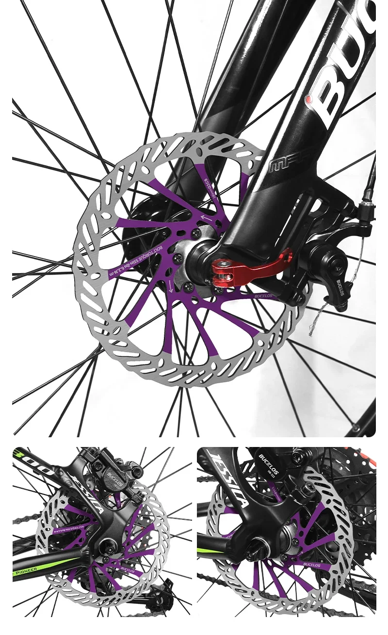 BUCKLOS Ultralight MTB Bike Hydraulic Disc Brake Rotor 160/180/203mm Mountain Road Racing Bicycle Brake Disc with 6 Free Bolts