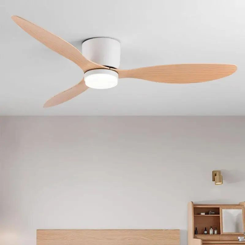 42 52 Inch Ceiling Fans With Lights Led 3 Color 6 Speeds DC Motor Fans Remote Control Low Floor Decorative Fans With Lighting