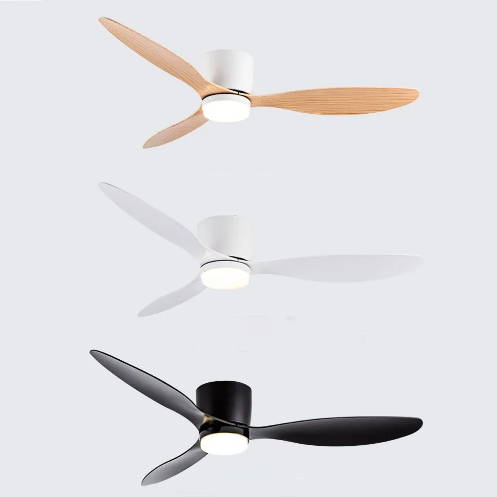 42 52 Inch Ceiling Fans With Lights Led 3 Color 6 Speeds DC Motor Fans Remote Control Low Floor Decorative Fans With Lighting