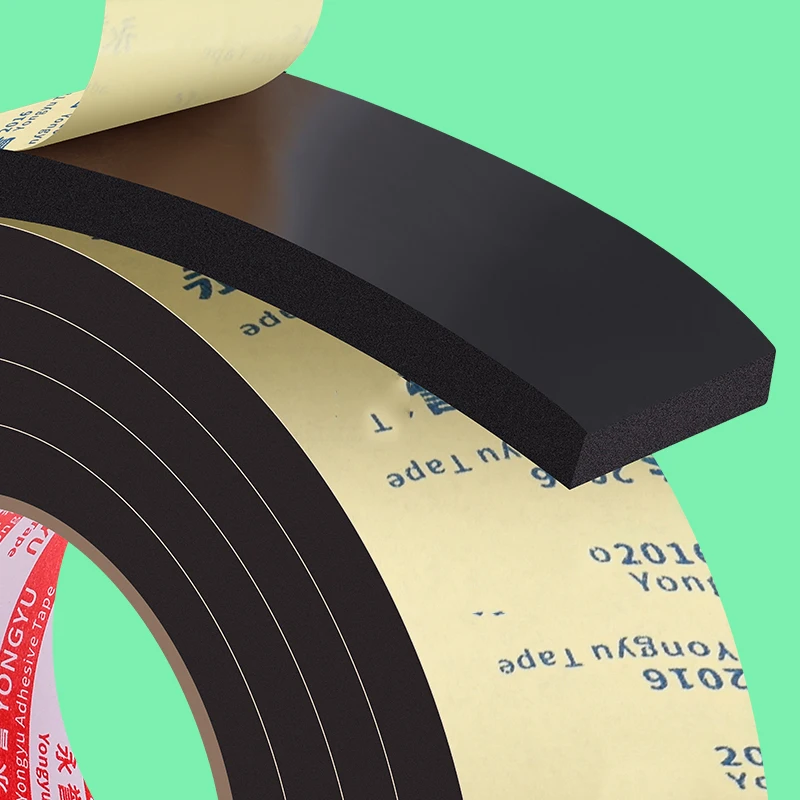 Rubber Self Adhesive Sponge Seal Strip Single Sided Adhesive EVA Black Foam Anti-collision Seal Gasket Width10-50mm Thick 1-5mm